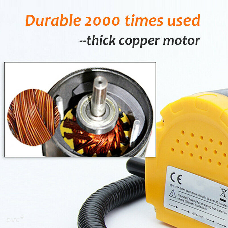 12V Electric Car Oil Pump Crude Oil Fluid Pump 60W Extractor Transfer Engine