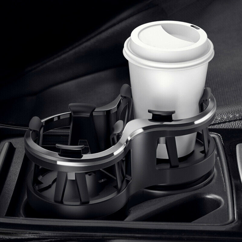 1PCS 2 in 1 Adjustable Car Cup Holder Drink Bottle Organizer Storage Box w/ Base