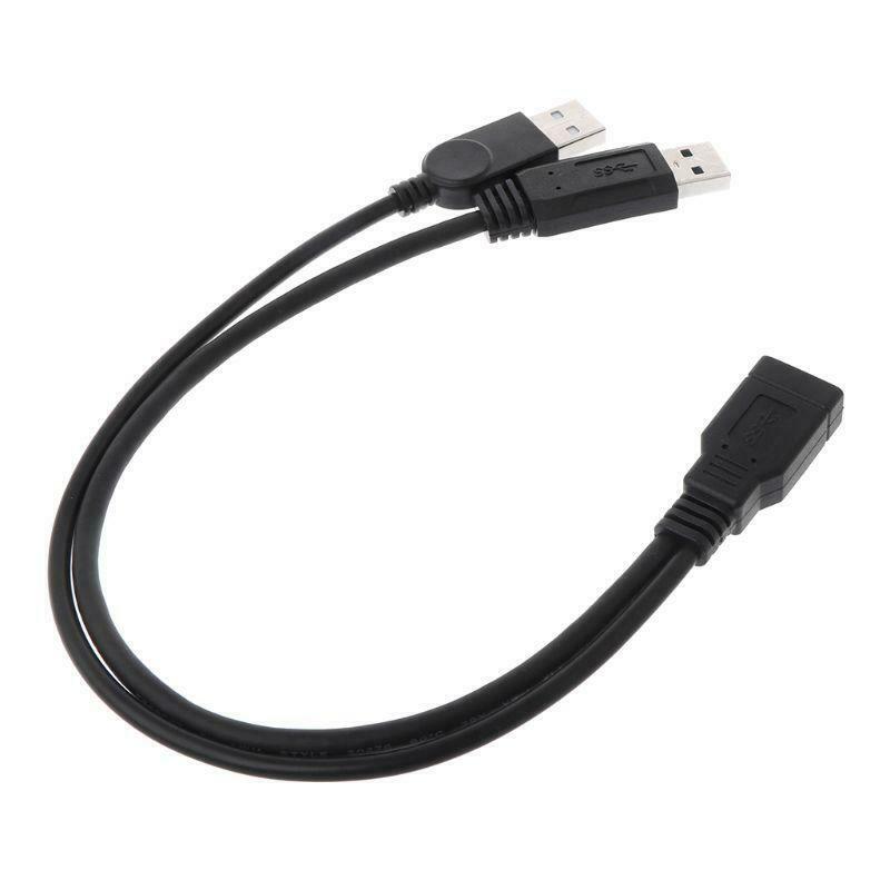 USB 2.0 A Male to USB Female 2 Double Dual Power Supply USB Female Splitter HUB