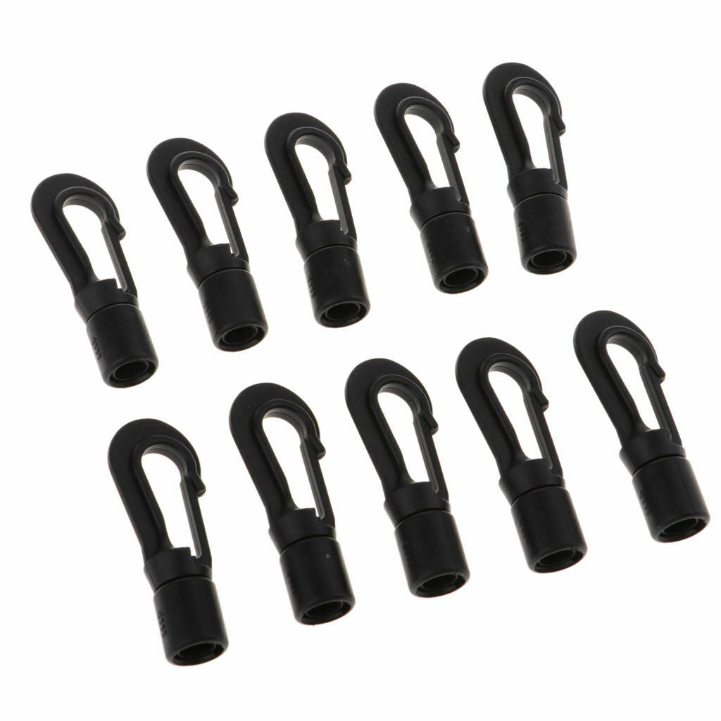 2X 10 Count Quick Link Carabiner Elastic Rope Hook Snap Clip Outdoor Accessory