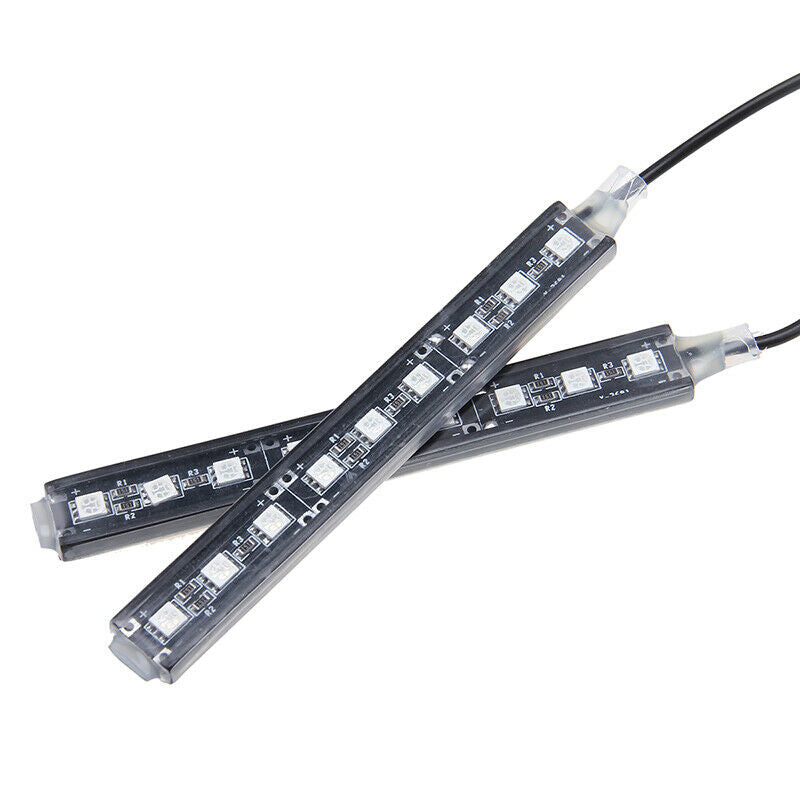 12V Blue Light Car 9 LED Interior Floor Decorative Atmosphere Light Lamp Strip
