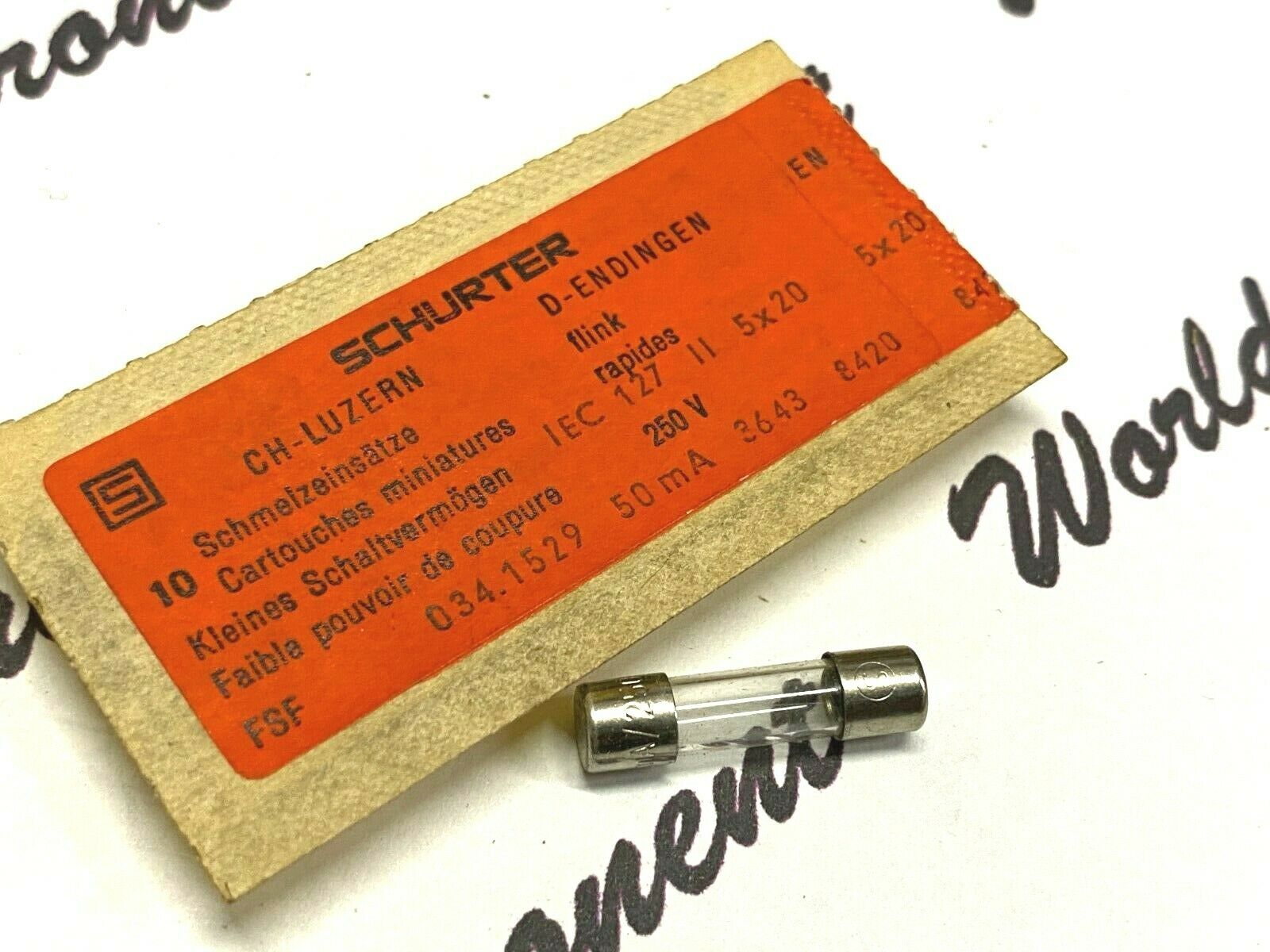 4pcs - SCHURTER FSF 034.1529 50mA 250V 5x20mm Fuse
