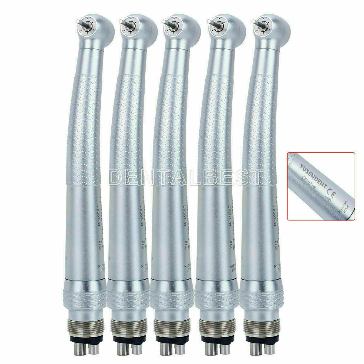 5PCS Dental COXO High Speed Handpiece Push Button Torque Head 3 Way Spray 68dB