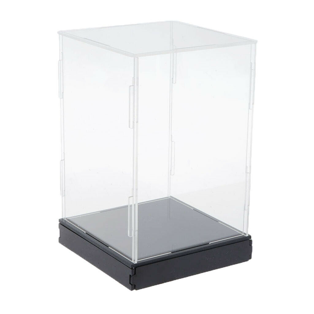 Acrylic Display Case Large UV Perspex Box Plastic Base Protection 8"x8"x14"