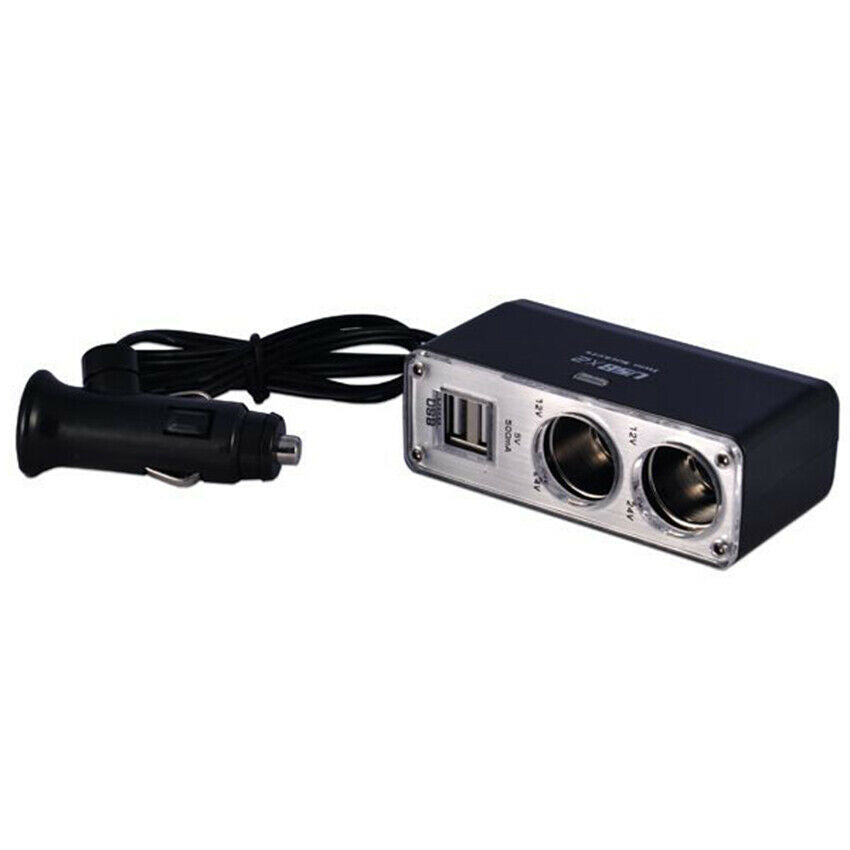 12V Car  Lighter Socket Splitter Dual USB Charger Power Outlet