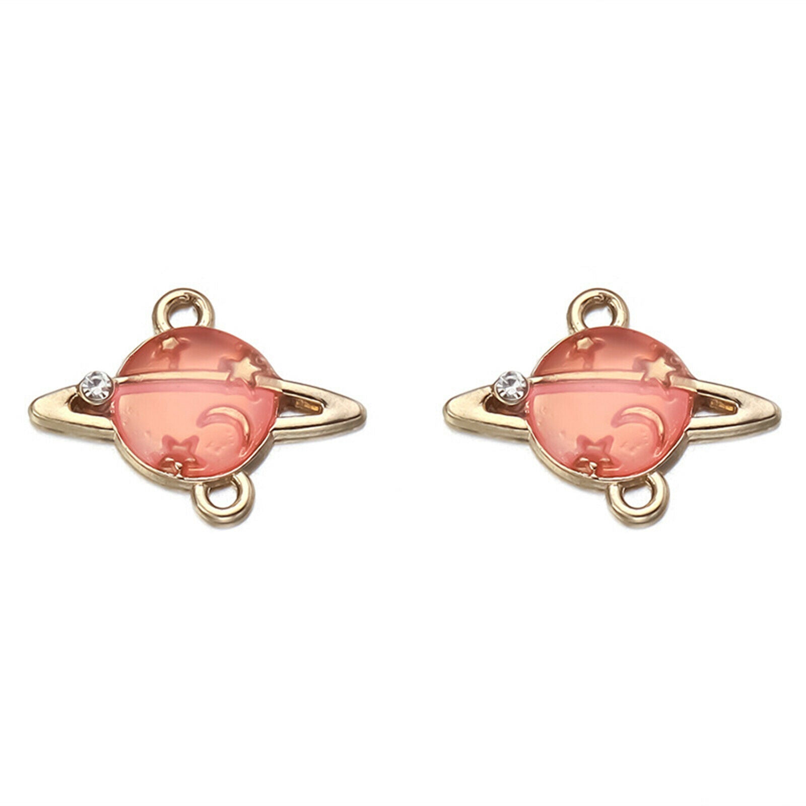 20x Cartoon Charms Mini Space Enamel Pendants for Keychain Jewelry Making