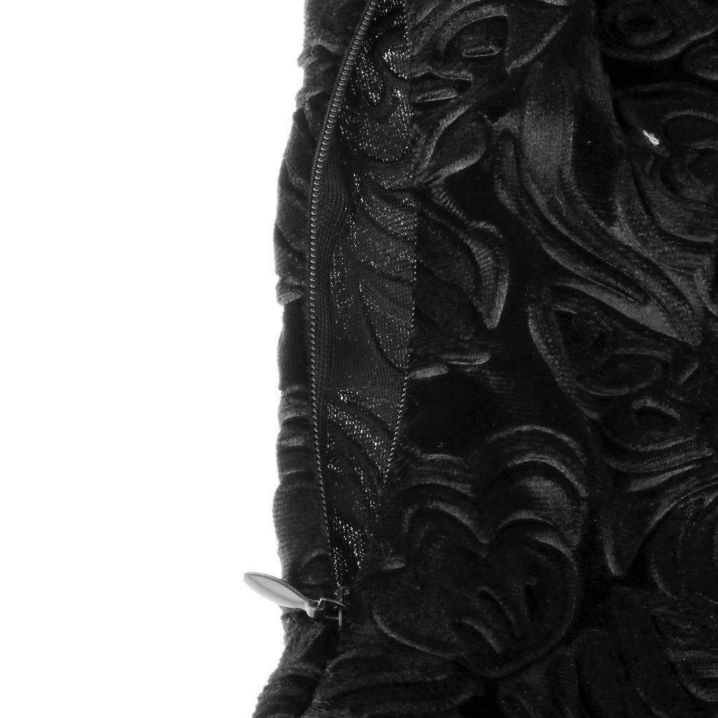 Women's Evil Witch Costume Halloween Party Fancy Long Dress Black Gown XL
