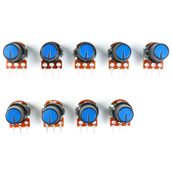 9 PCS(1pcx9 Value) Linear Potentiometer 15mm Shaft With Nuts And PotentiometerW8