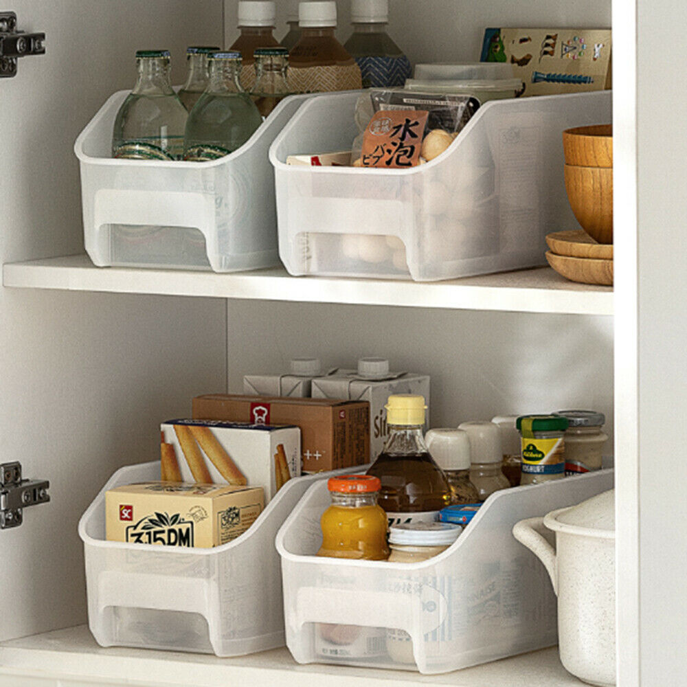Kitchen Refrigerator Organizer Storage Box Food Container Fridge Spacer Rack