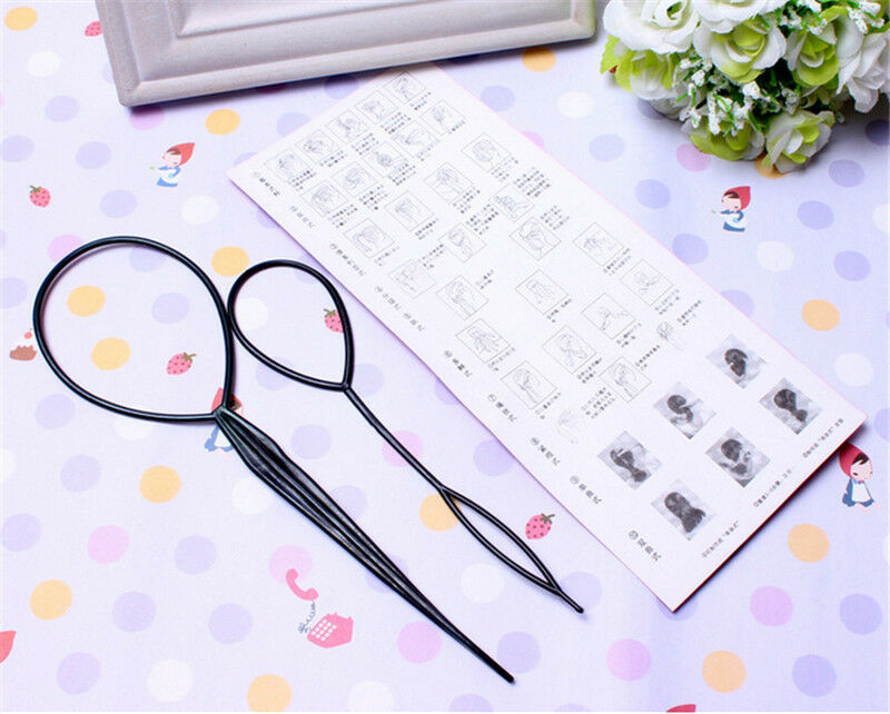 1Pair Pack of Topsy Hair Braid Pony Tail Maker Styling Tool Hair Patter.l8