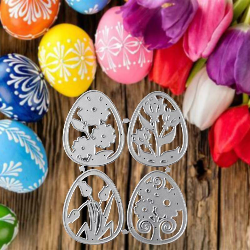 4Pcs Easter Eggs  Metal Cutting Dies Stencil Scrapbooking DIY Album Stamp Paper