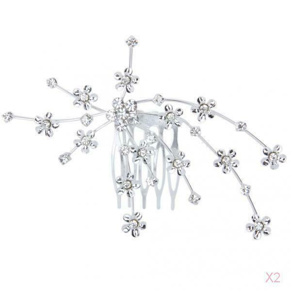Bridesmaid Bride Crystal Diamante Flower Comb Style Tiara