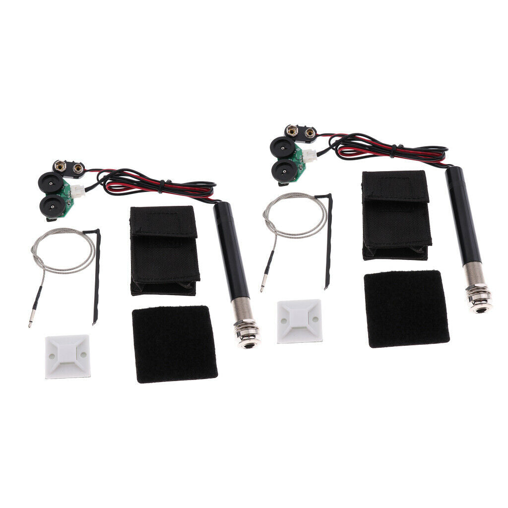 2 Set Active Endpin Preamp Piezo Transducer for Acoustic Guitar Ukulele Part