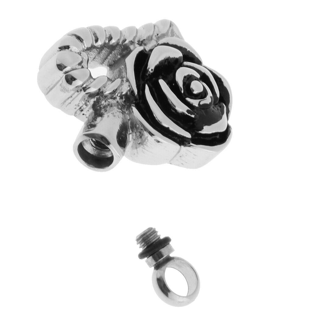 Stainless Steel Flower Heart Urn Pendant Memorial Cremation Ash Holder 3