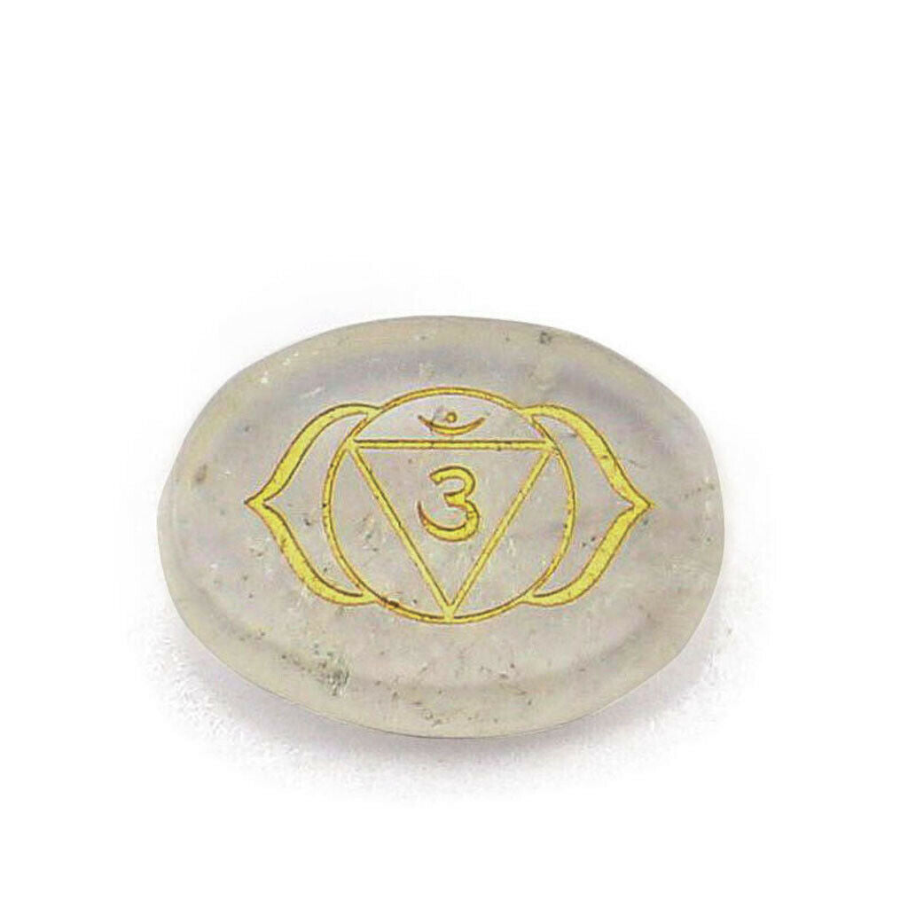 7pcs Engraved Reiki Energy Loaded Crystal Palm Stones Gift