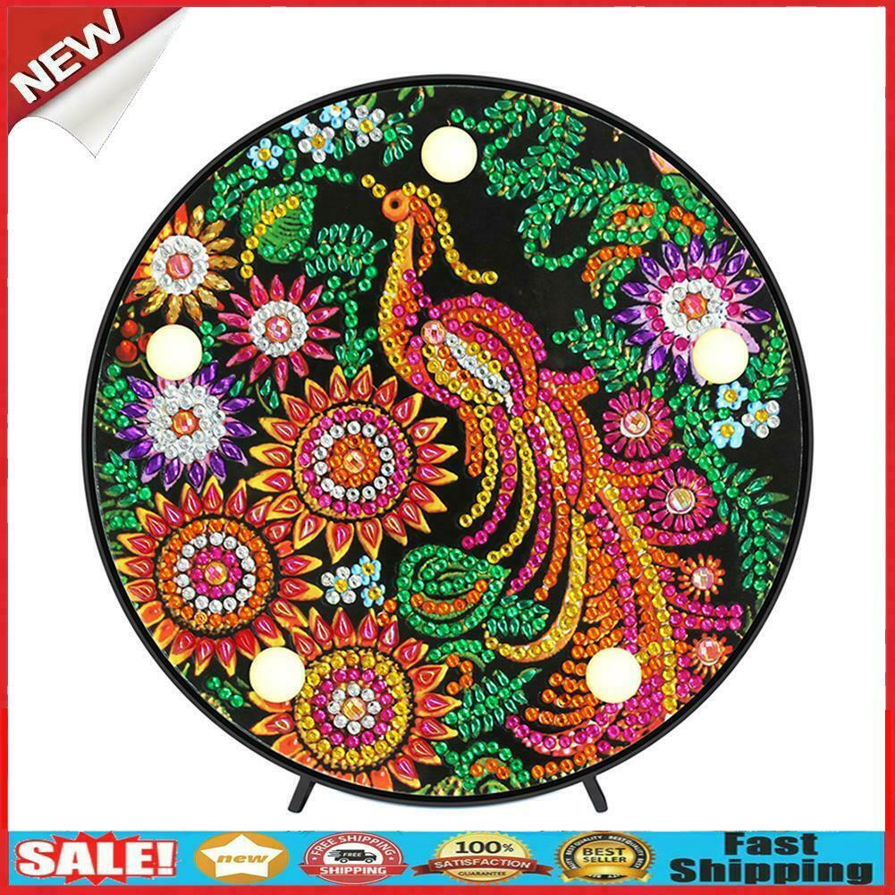 Diamond Painting LED Night Lamp Special Shape Partial Drill Xmas Home Decor @