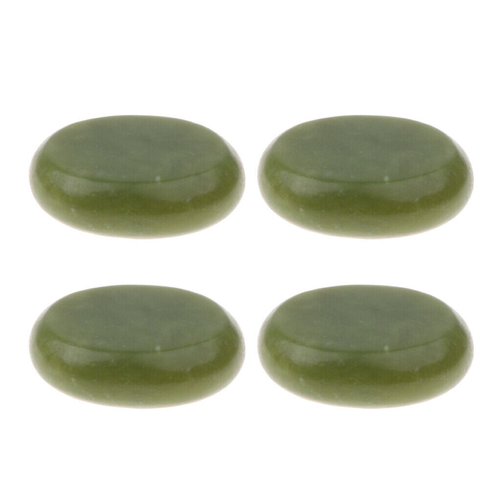 4 Pc Green Jade Massage Stone Warmer Rock Stones for Facial Body Skin Care 5x6cm