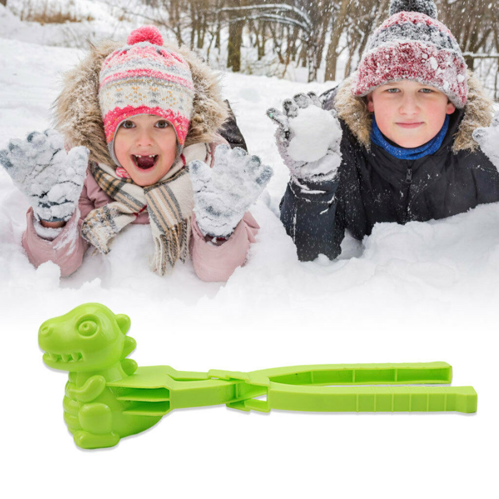 Winter Snow Sand Mold Dinosaur Snowball Maker Clip Kids Outdoor Toys Green