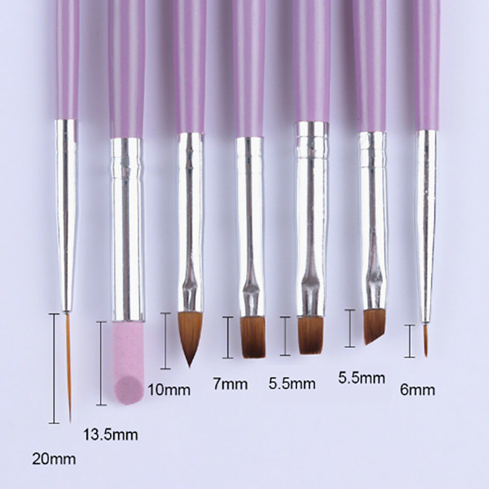 7Pcs/Set UV Gel Nail Art Brush Polish Painting Pen Brush For Salon Manicure DIY