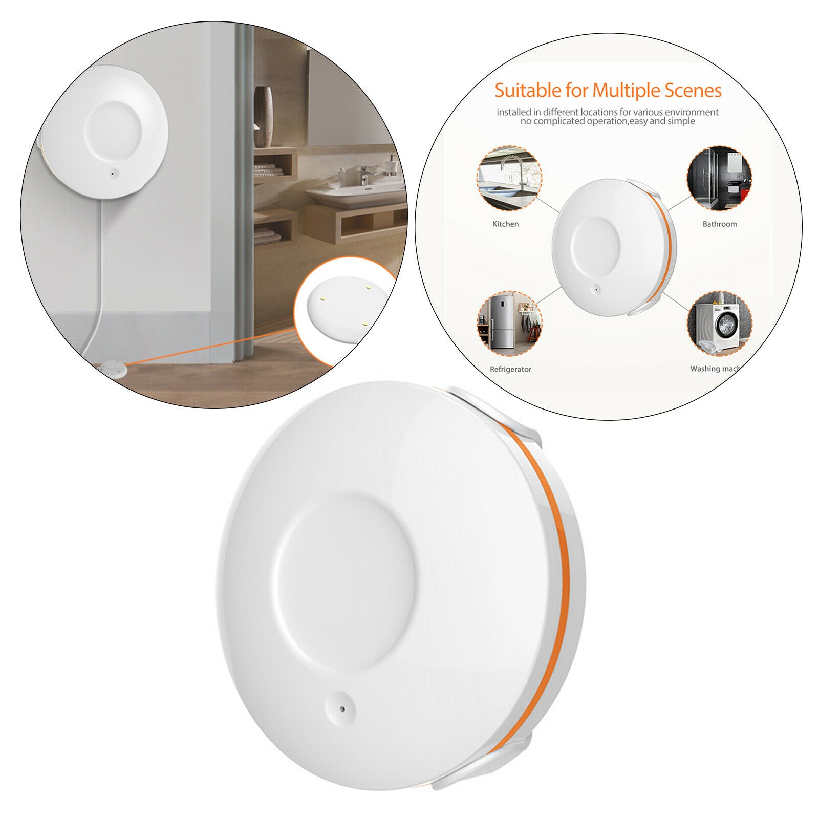 Zigbee Water Leak Sensor Alarm System Water Immersing Detector for Laundry