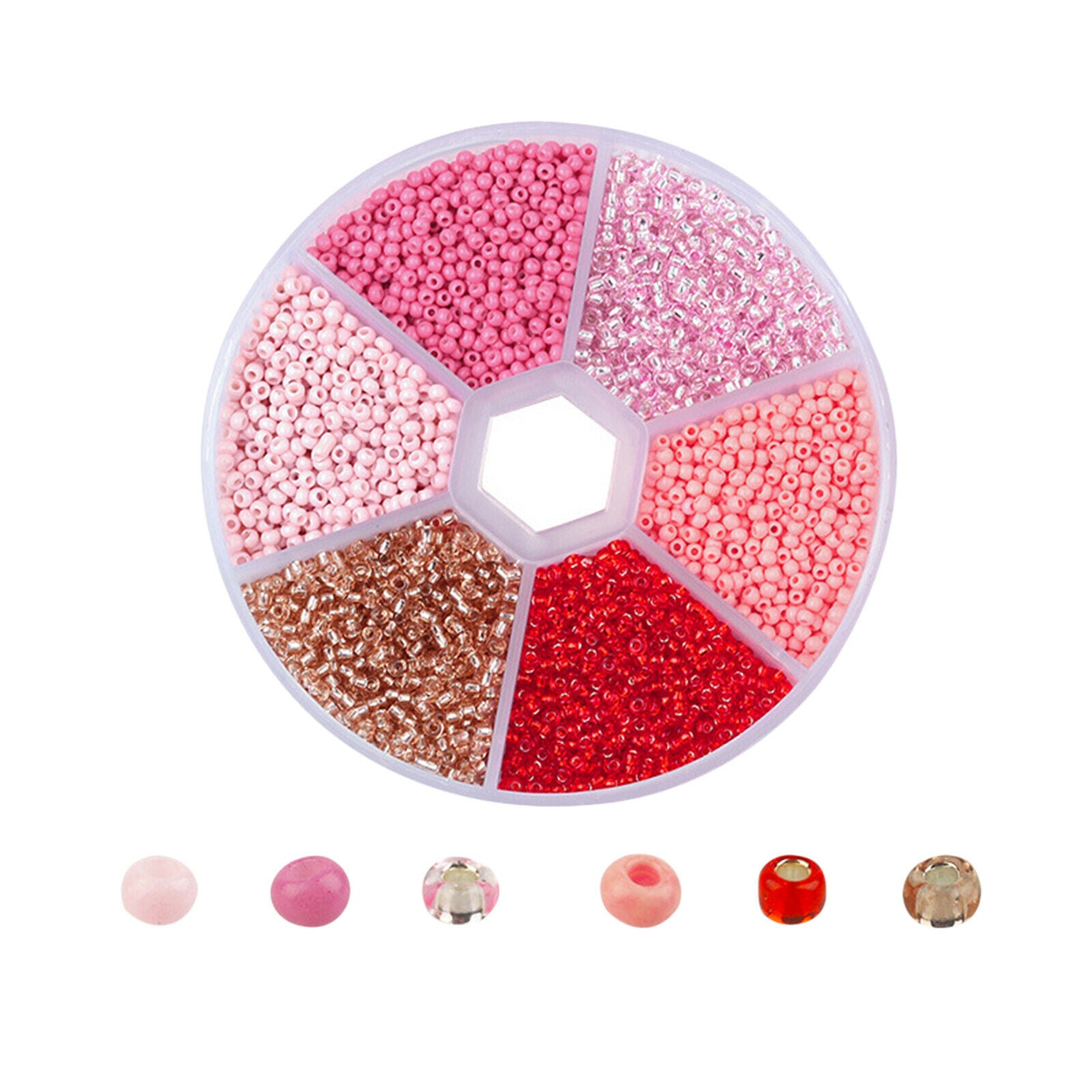 5700Pcs 2mm Loose Spacer Beads Spacers DIY Supplies Necklace Red Series