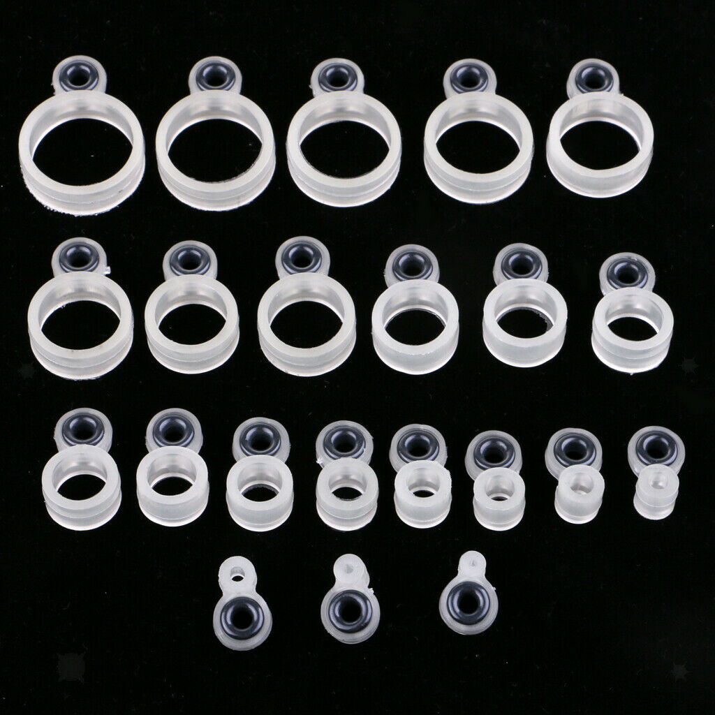 22pcs Silicone & Ceramic Fishing Rod Guides Repair Kit DIY Rod Tip Eye Rings