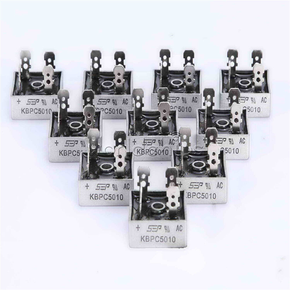5PCS 250A 1000V Metal Case Single Phases Diode Bridge Rectifier KBPC5010 WC