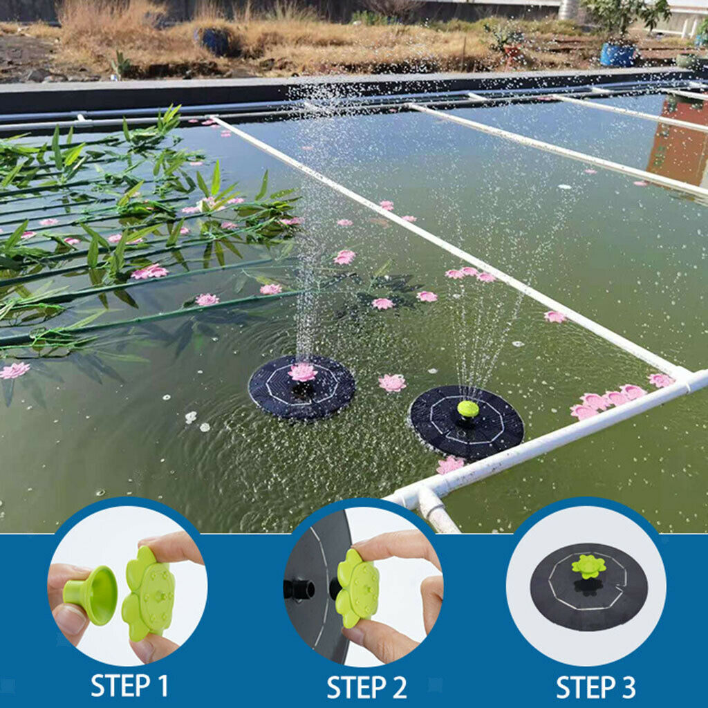 Mini 5V/3W Solar Fountain Pump Water Cycling for Pond Fountain BirdBath