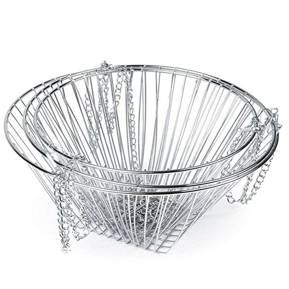 3 Tier Folding Vegetable Decoration Fruit Basket Kitchen Hanging Organizer Metal