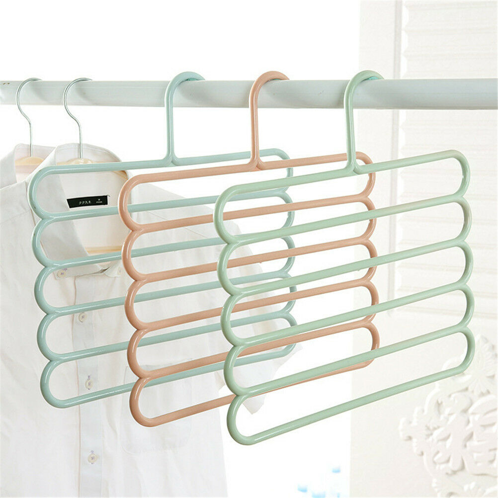 Pants Trousers Hanger Tie Scarf Belt Towel Non-Slip Hanger Storage Rack R.l8