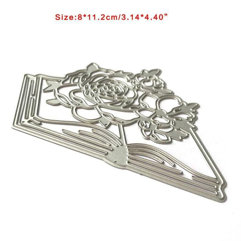 Rose Flower Book Metal Cutting Dies Stencil DIY Scrapbooking Album Paper Card