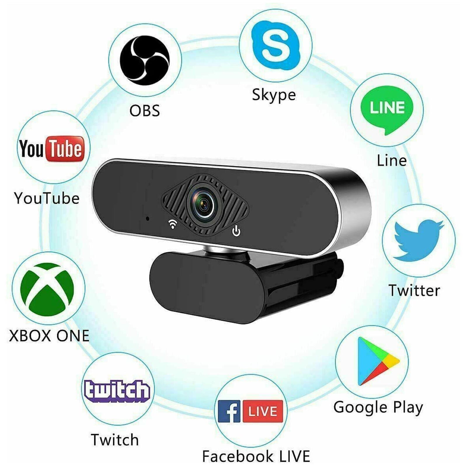 Full HD USB Video Webcam for PC Desktop Laptop Web Camera with Microphone 1080P