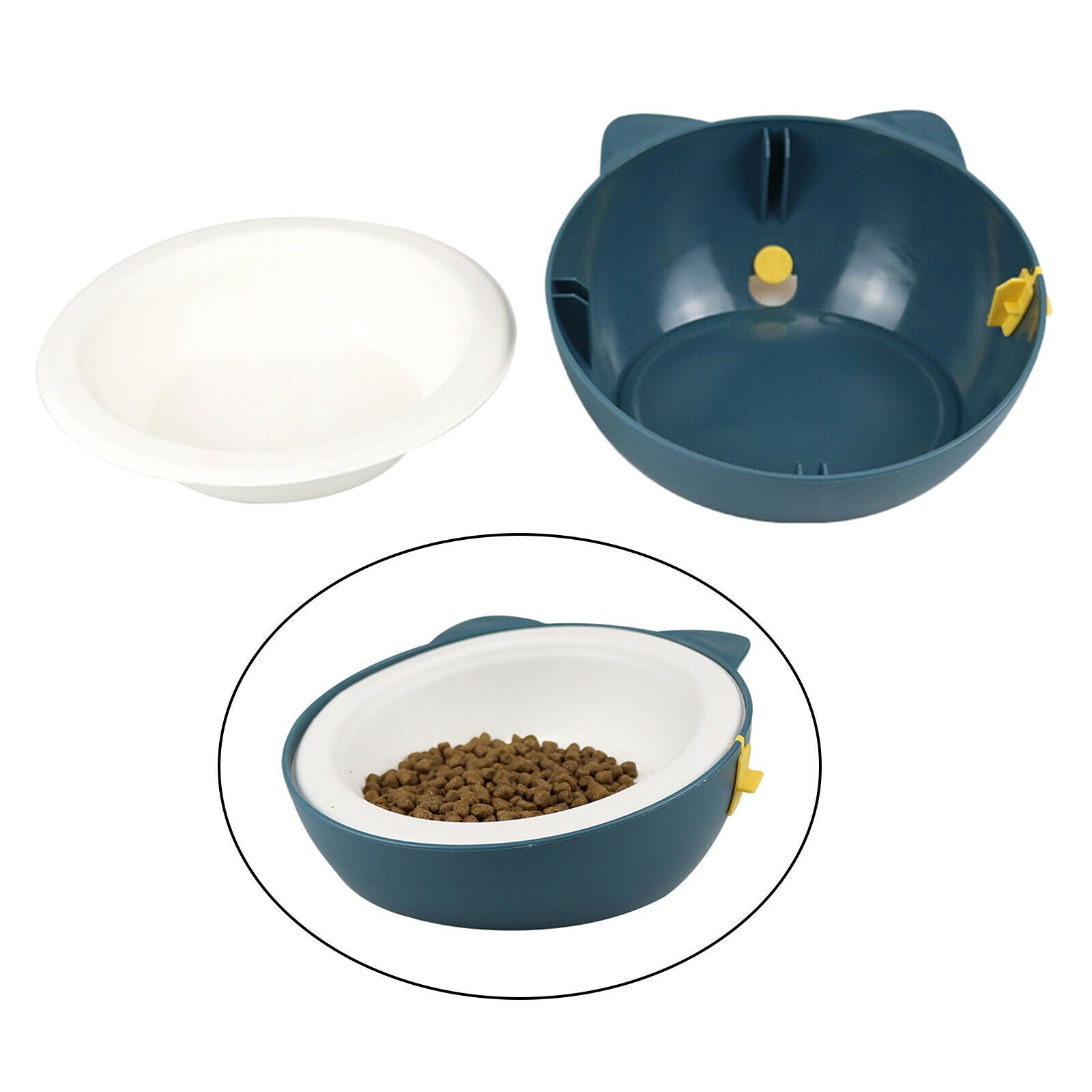 Dog Cat Feeding Raised Bowls Food Water Dish w/ Disposable Bowl Pet Supplies