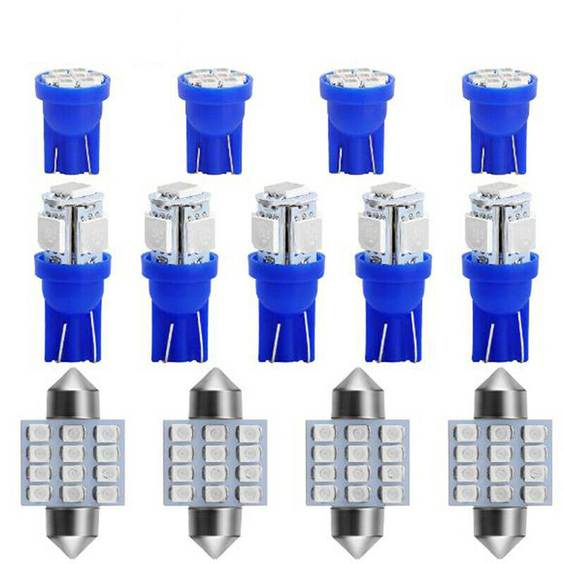 13x Blue Car LED Lights Interior Package Kit for Dome License Plate Lamp .l8