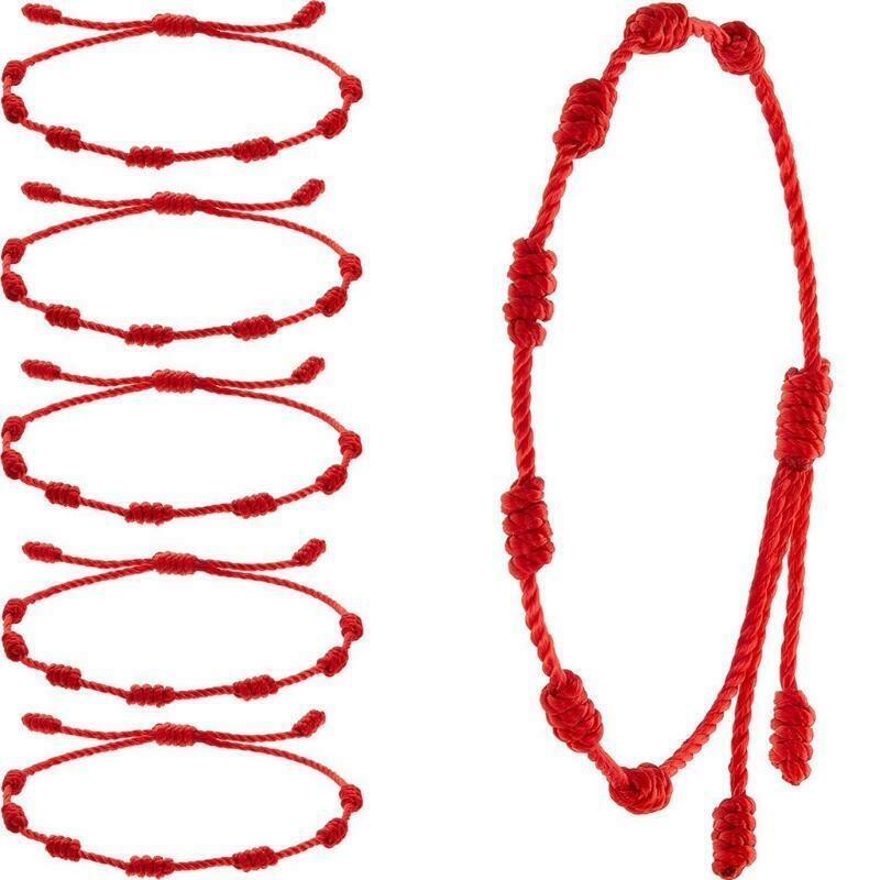 7 Knots Red Rope Bracelet Male Female Youth Friendship Bracelet Good Luck Amulet