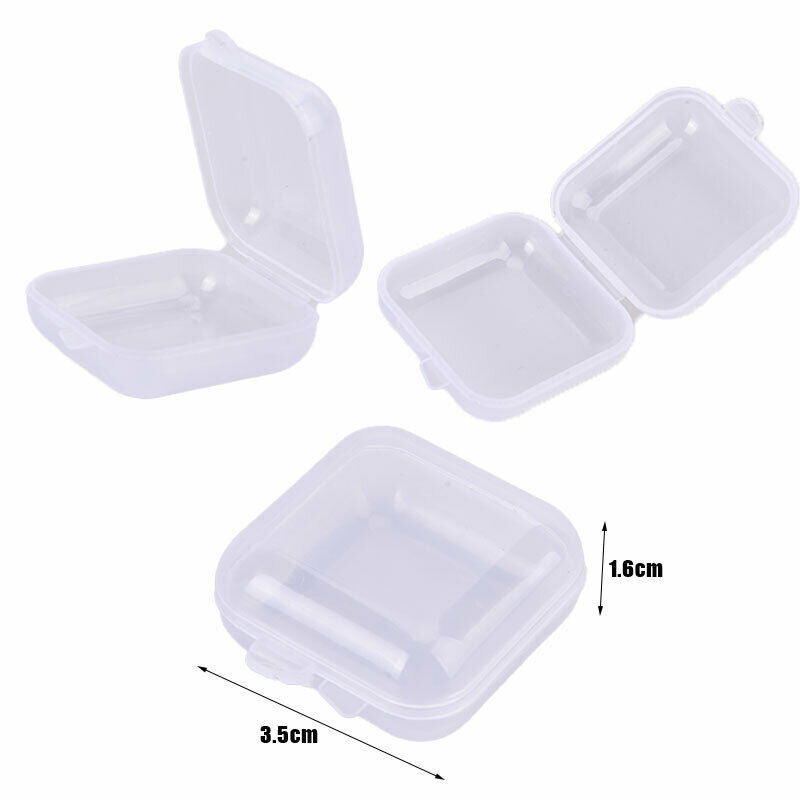 25Pcs Small Boxes Square Transparent Plastic Box Jewelry Storage Case Contai JD