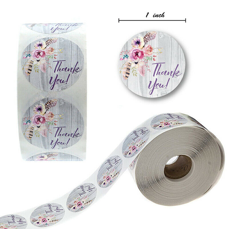 500pcs Floral Thank You Stickers Scrapbooking Seal Labels Deco Wedding St.l8