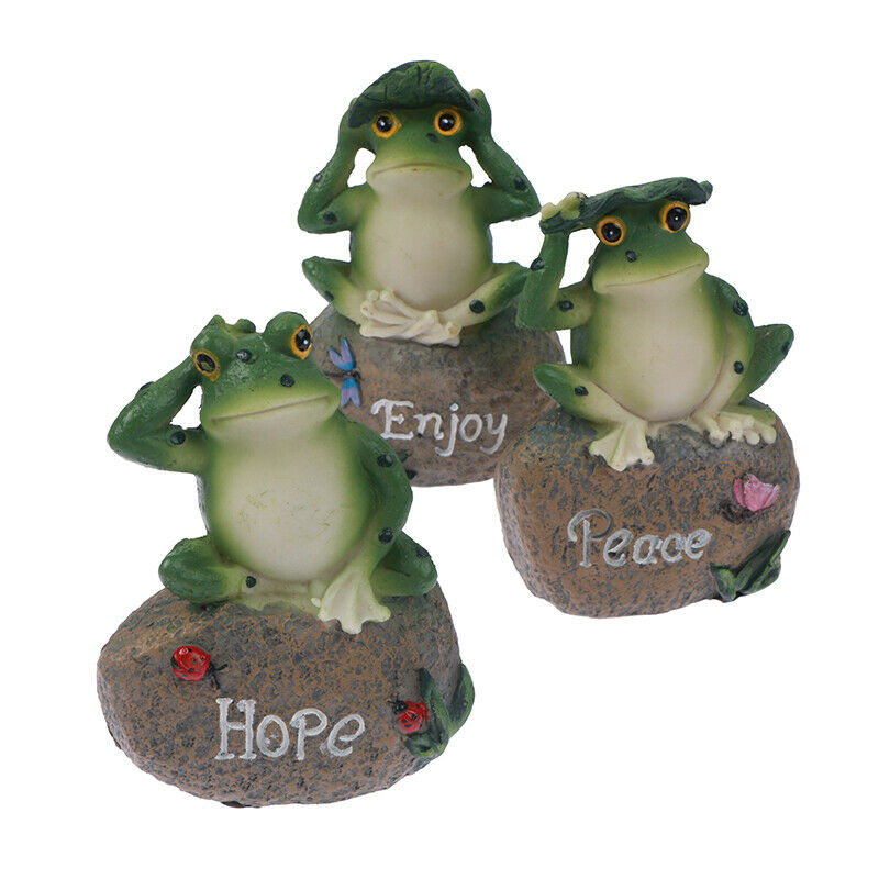 5 Inch Frogs Garden Statues Frogs Sitting On Stone Sculptures Stone Ornam.l8