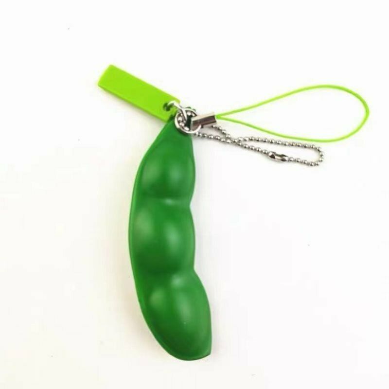 Portable Peas In A Pod Keyring Edamame Keychain Cute Bean Unzip The ToyS FkG XC