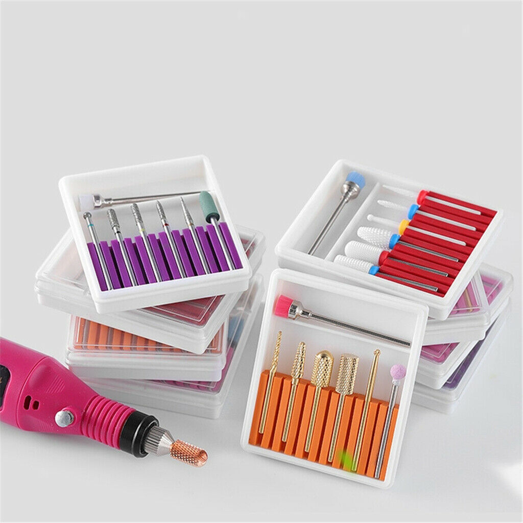 7 Packs Nail Drill Bits Set Electric Manicure Nails Files Bit with Brush 5
