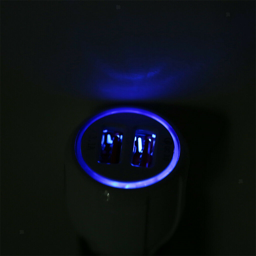 White 2 Dual Port USB Fast Car Charger Quick Charge 3.0 for Phone