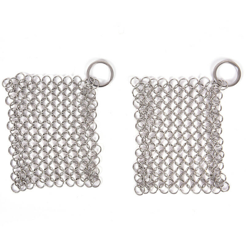 Stainless Steel Cast Iron Cleaner Chainmail Scrubbers Home Cookware Kitchen Tool