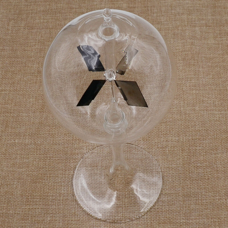 Crookes Radiometer Spinning Vanes Glass Light Mill Educational Home Office Decor