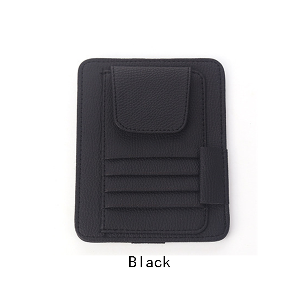 Auto Car Sun Visor Leather Storage Bag Pen Sunglasses Umbrella Stowing Tidying