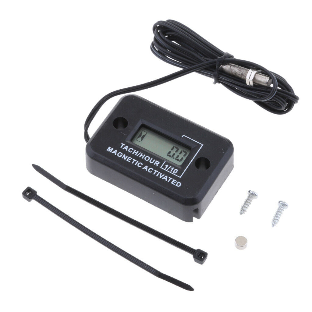 Motorcycle Tach Vibration Activated Hour Meter For ATV Snowmobile Gas Engine