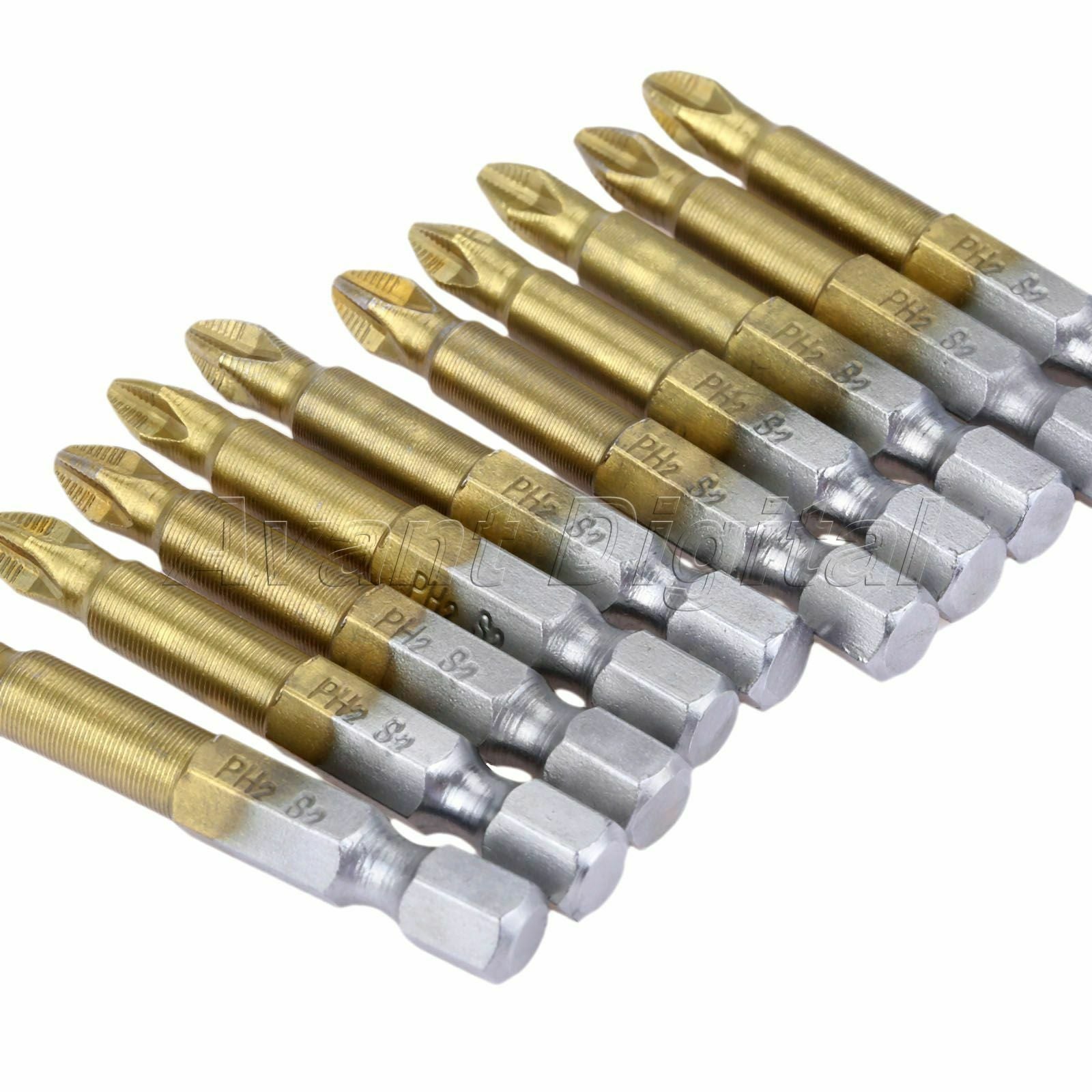 Chrome Vanadium alloy Steel Cross Head PH2 Screwdriver Bits Cross Head 10pcs/set