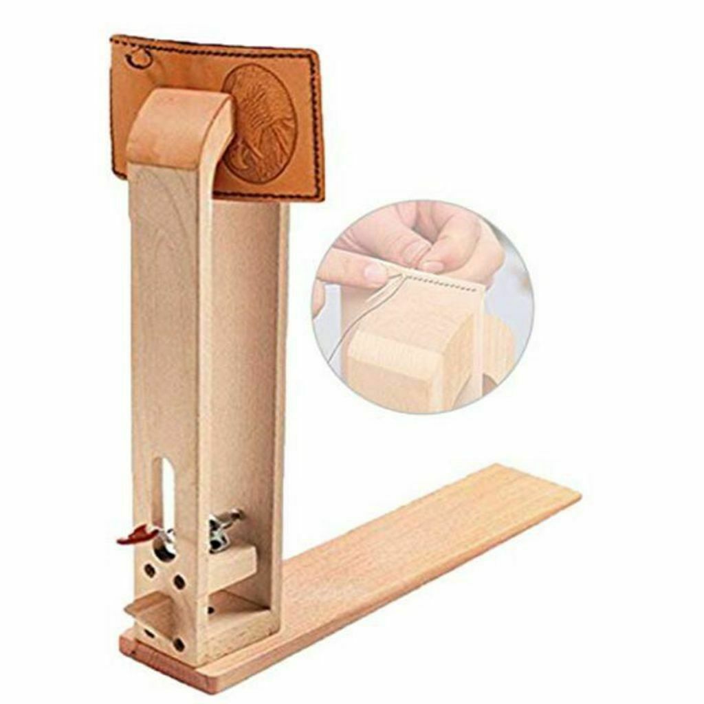 Heavy Duty Solid Wood Leather Sewing Clamp for Securely Holds