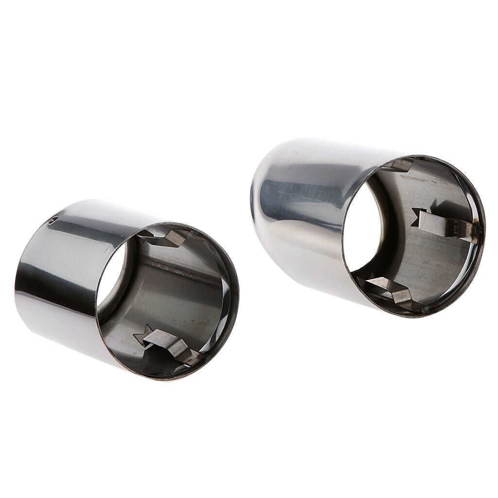 2PCS Stainless Steel Slip-on Muffler Exhaust Tips For 2009-2016 Audi