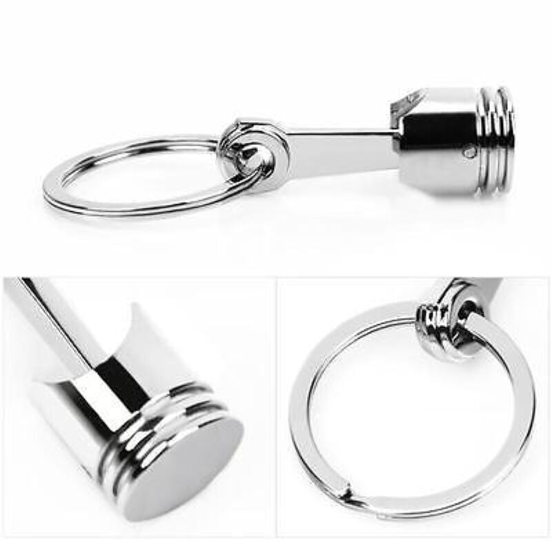 1pc Cute Car Metal Piston Keychain Keyfob Engine Fob Key Chain Ring Keyring