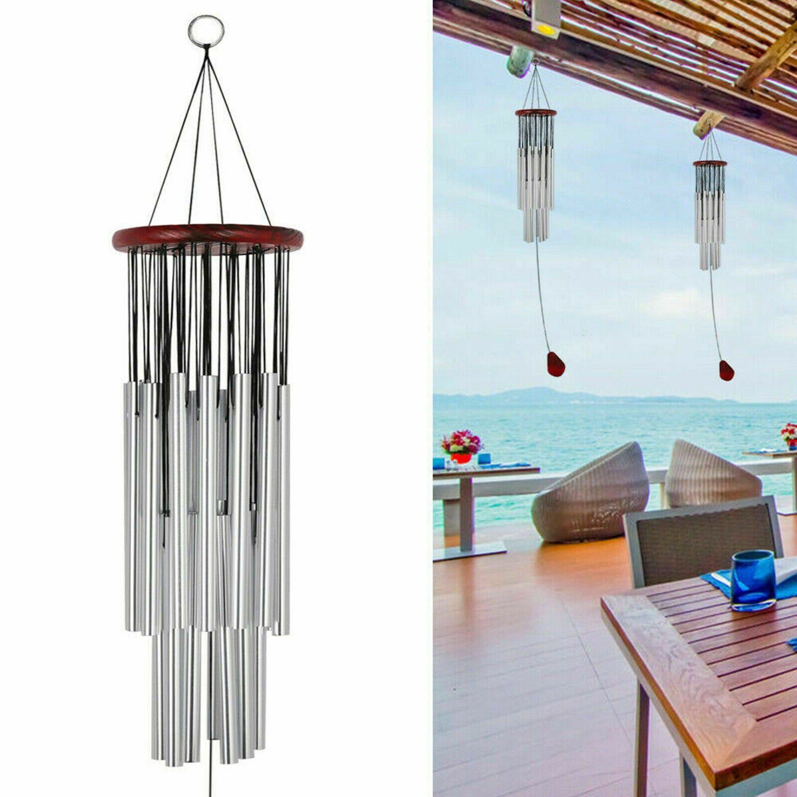 Outdoors Deep Tone 27 Tubes Wind Chimes Sympathy Soothing Melodic Tones